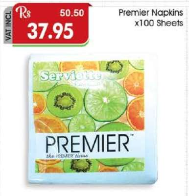 Premier Napkins x100 Sheets