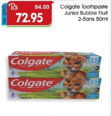 Colgate Toothpaste Junior Bubble Fruit 2-5ans 50ml