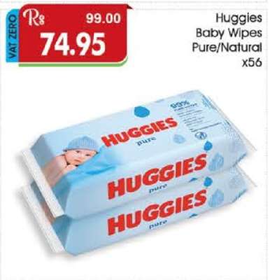 Huggies Baby Wipes Pure/Natural x56