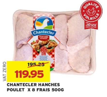 CHANTECLER HANCHES POULET X 8 FRAIS 500G