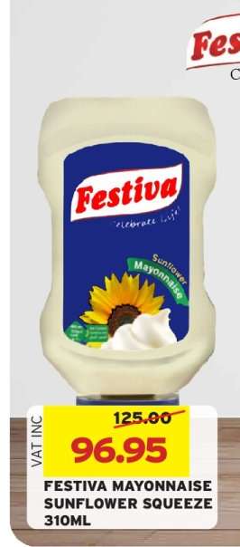FESTIVA MAYONNAISE SUNFLOWER SQUEEZE 310ML