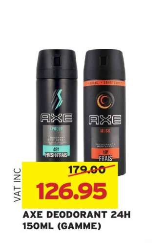 AXE DEODORANT 24H 150ML (GAMME)