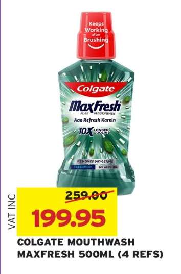 COLGATE MOUTHWASH MAXFRESH 500ML (4 REFS)