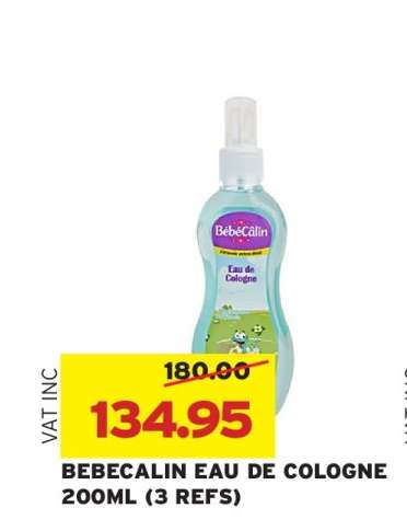 BÉBÉCALIN EAU DE COLOGNE 200ML (3 REFS)