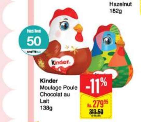 Kinder Moulage Poule Chocolat au Lait
