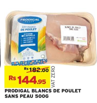 PRODIGAL BLANCS DE POULET SANS PEAU 500G