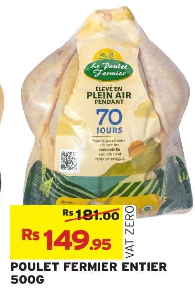 POULET FERMIER ENTIER 500G