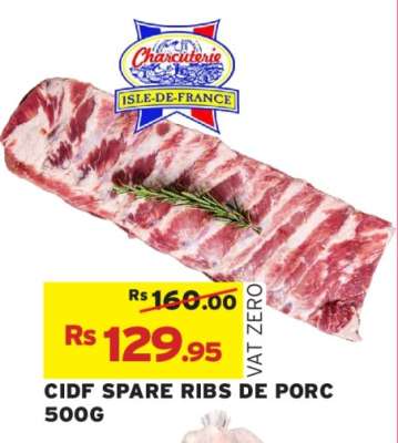 CIDF SPARE RIBS DE PORC 500G