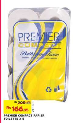 PREMIER COMPACT PAPIER TOILETTE X 6