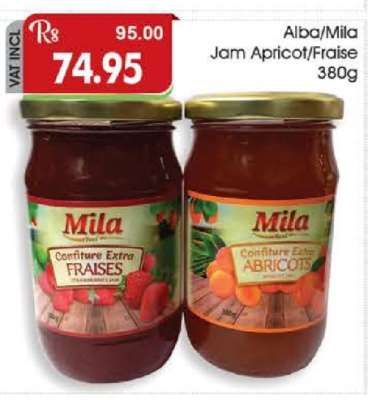 Alba/Mila Jam Apricot/Fraise 380g