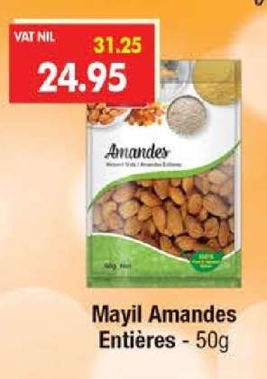 MAYIL AMANDES ENTIERES 50G