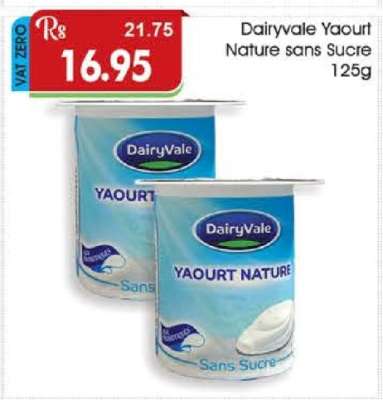 Dairyvale Yaourt Nature Sans Sucre 125g