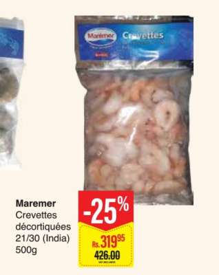 Maremer Crevettes décortiquées 21/30 (India) 500g