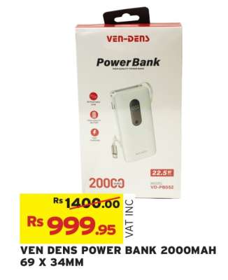 VEN DENS POWER BANK 2000MAH