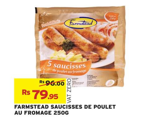 FARMSTEAD SAUCISSES DE POULET AU FROMAGE 250G