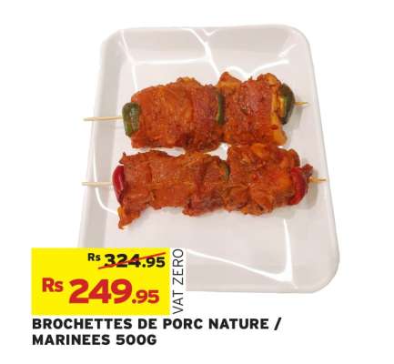 BROCHETTES DE PORC NATURE / MARINEES 500G
