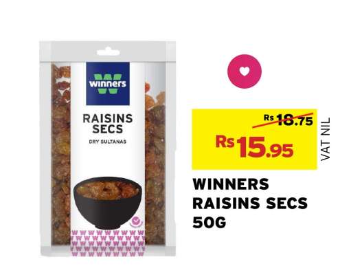 WINNERS RAISINS SECS 50G