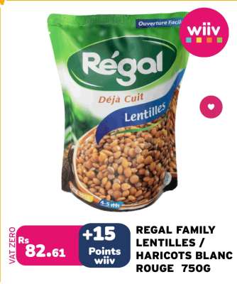 REGAL FAMILY LENTILLES/ HARICOTS BLANC/ROUGE 750G
