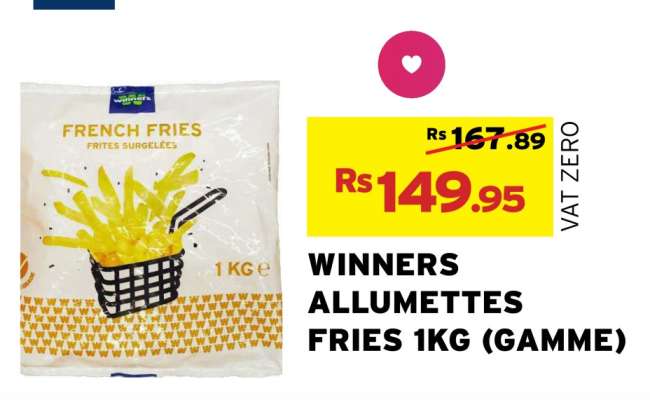 WINNERS ALLUMETTES FRIES 1KG (GAMME)