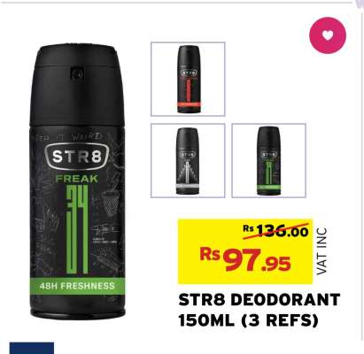 STR8 DEODORANT 150ML (3 REFS)