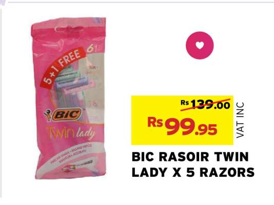 BIC RASOIR TWIN LADY X 5 RAZORS