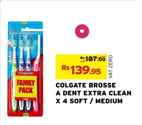 COLGATE BROSSE A DENT EXTRA CLEAN X 4 SOFT / MEDIUM
