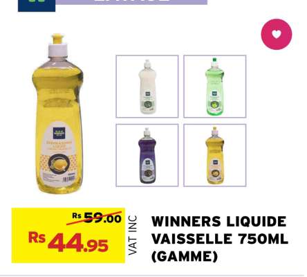 WINNERS LIQUIDE VAISSELLE 750ML (GAMME)