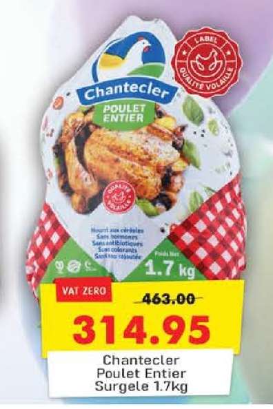 Chantecler Poulet Entier Surgelé 1.7kg