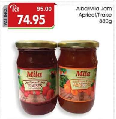 Alba/Mila Jam Apricot/Fraise 380g