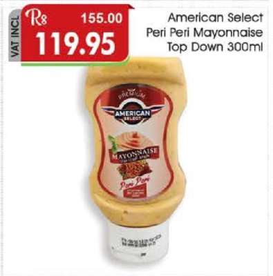 American Select Peri Peri Mayonnaise Top Down 300ml
