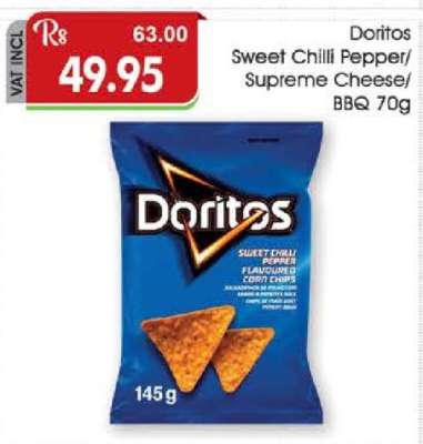Doritos Sweet Chilli Pepper/ Supreme Cheese/ BBQ 70g