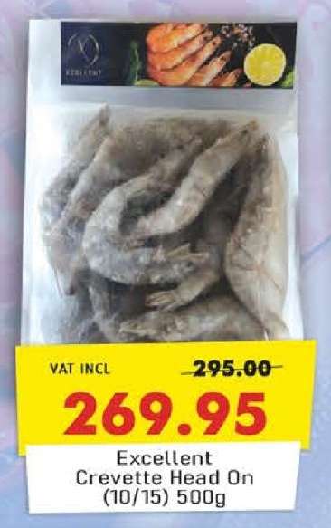 Excellent Crevette Head On (10/15) 500g