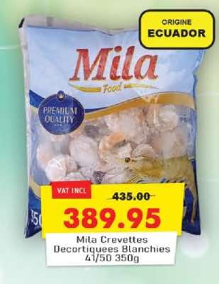 Mila Crevettes Décortiquées Blanchies 41/50 350g