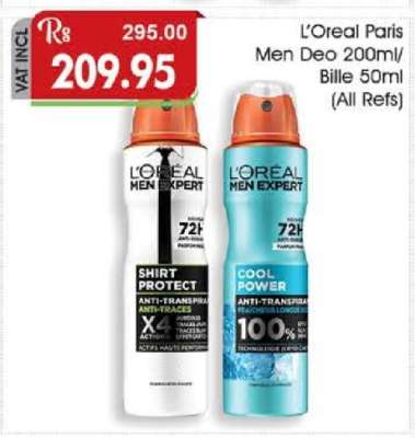 L'Oreal Paris Men Deo 200ml/Bille 50ml (All Refs)