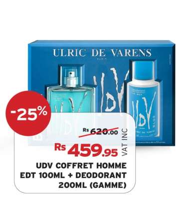 UDV COFFRET HOMME EDT 100ML + DEODORANT 200ML (GAMME)