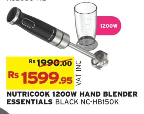 NUTRICOOK 1200W HAND BLENDER ESSENTIALS BLACK NC-HB150K