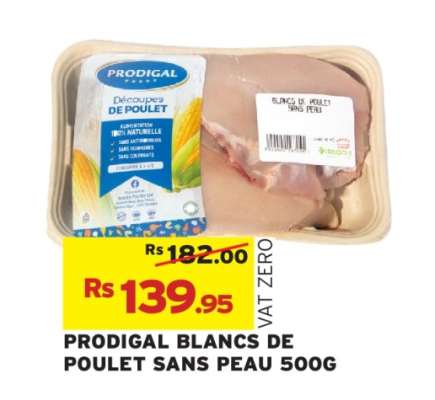 PRODIGAL BLANCS DE POULET SANS PEAU 500G