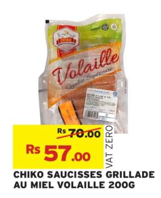 CHIKO SAUCISSES GRILLADE AU MIEL VOLAILLE 200G