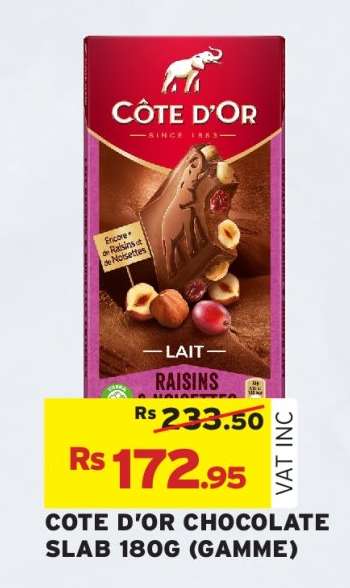 COTE D'OR CHOCOLATE SLAB 180G (GAMME)