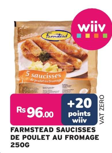 FARMSTEAD SAUCISSES DE POULET AU FROMAGE 250G