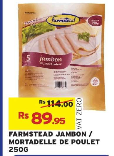 FARMSTEAD JAMBON / MORTADELLE DE POULET 250G