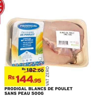 PRODIGAL BLANCS DE POULET SANS PEAU 500G