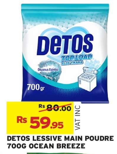 DETOS LESSIVE MAIN POUDRE 700G OCEAN BREEZE