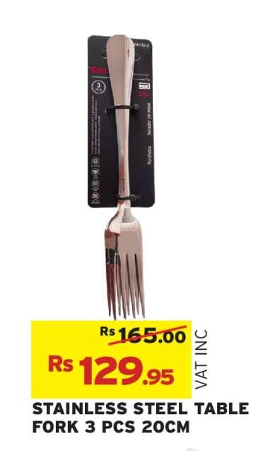 STAINLESS STEEL TABLE FORK 3 PCS 20CM