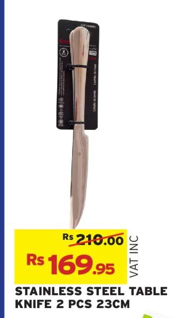 STAINLESS STEEL TABLE KNIFE 2 PCS 23CM