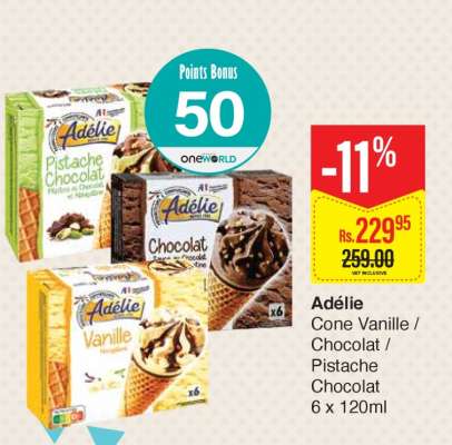 Adélie Cone Vanille / Chocolat / Pistache Chocolat