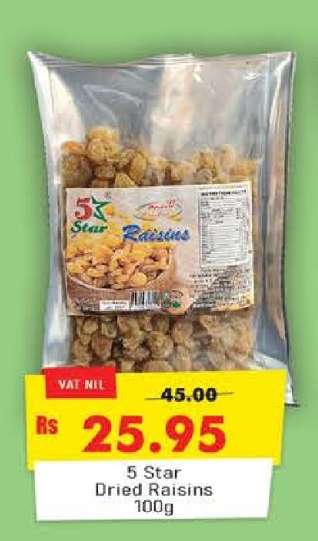 5 Star Dried Raisins