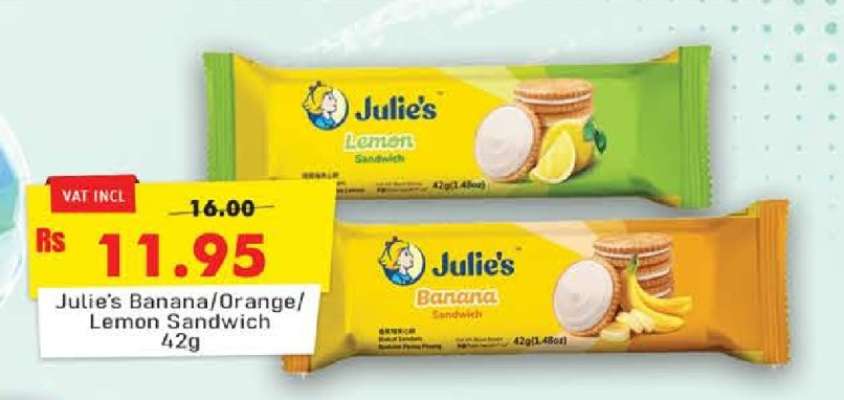 Julie's Banana/Orange/Lemon Sandwich 42g