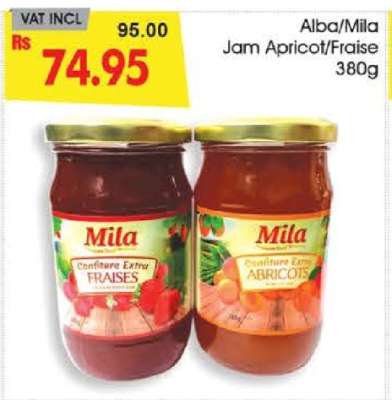 Alba/Mila Jam Apricot/Fraise 380g