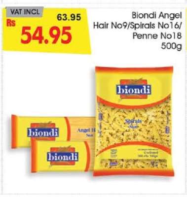 Biondi Angel Hair No9/Spirals No16/Penne No18